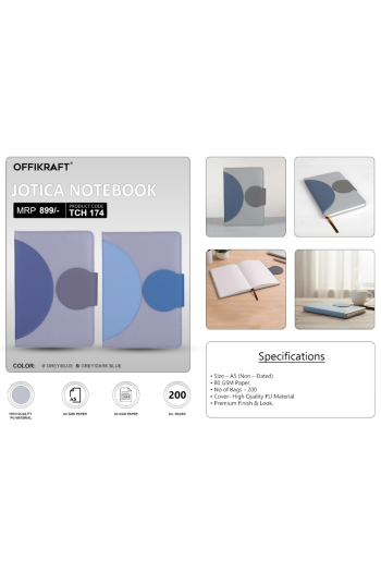 Offikraft Jotica Notebook - Dark Blue And Grey